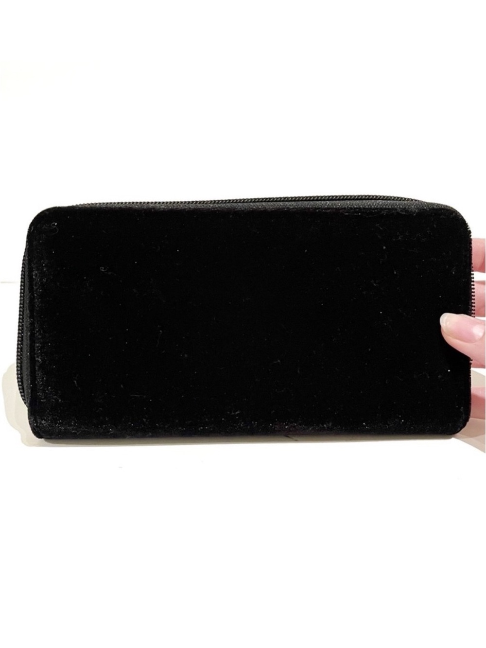 Velvet Black Clutch Wallet 3 Compartments Credit Card Slots Formal Gala Wedding